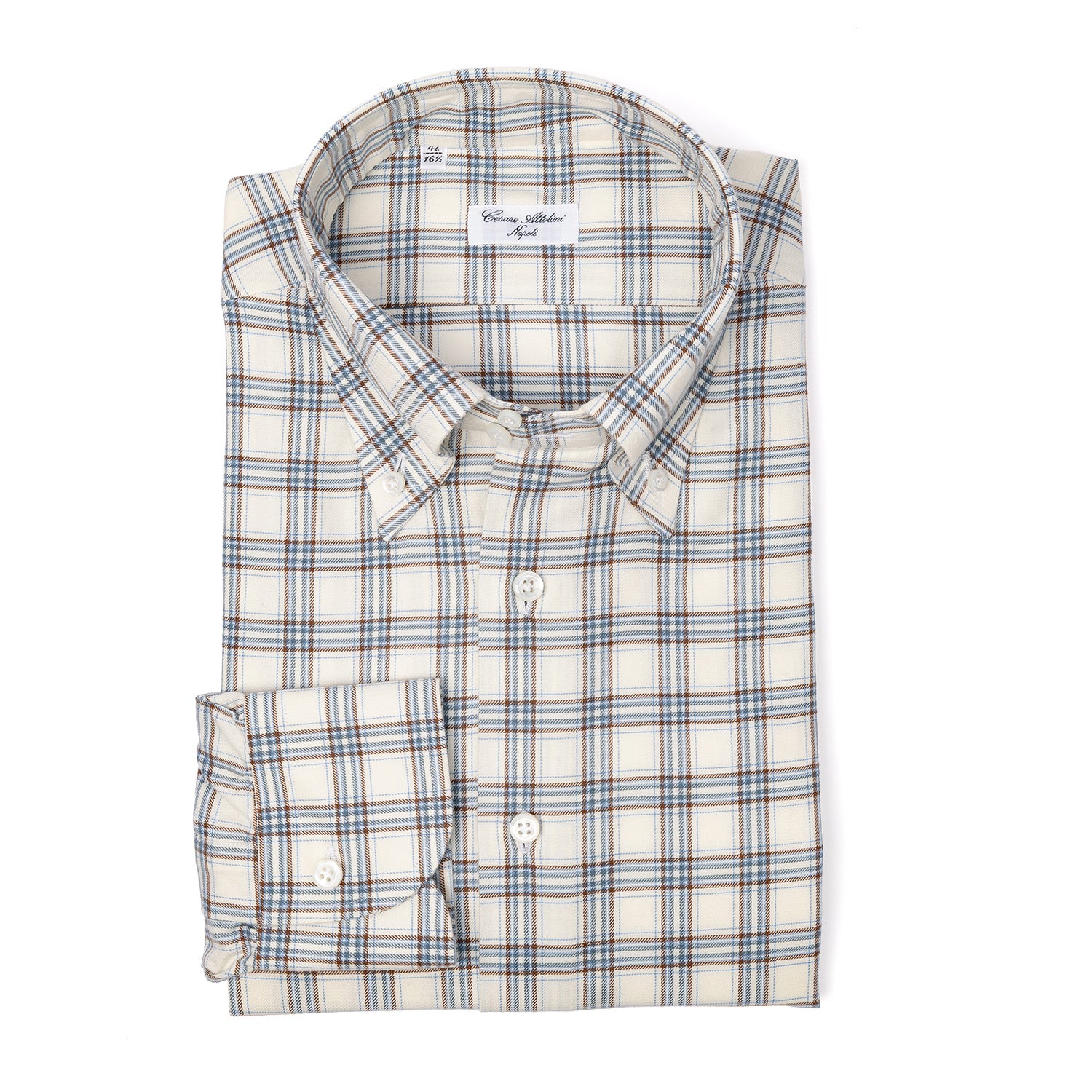 Hemd "Soft Twill" aus Baumwolle und Kaschmir von Carlo Riva - Collo Luca 2 Bottoni